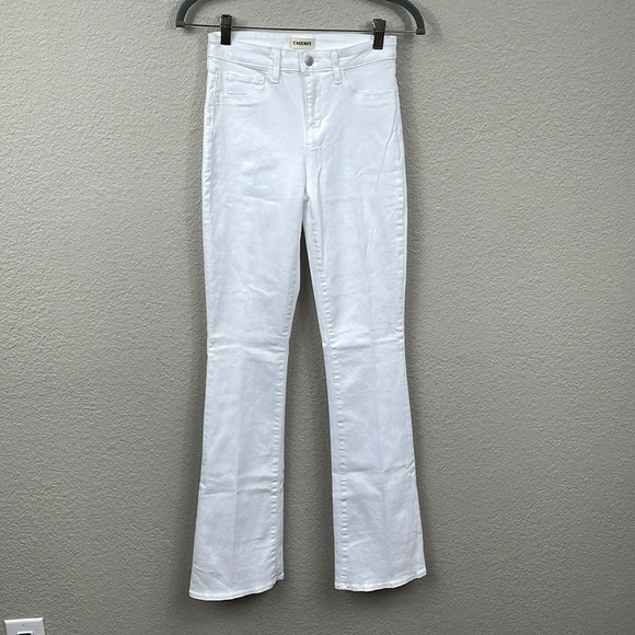 New L’Agence Selma High Rise Bootcut Jeans Blanc White Stretch Sz 25 - Picture 5 of 14